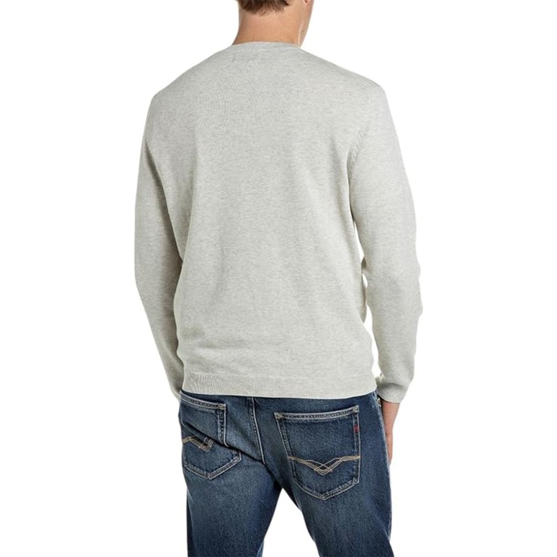 Replay Sweater Crew Neck-Light Beige Melange Replay Sweater Crew Neck-Light Beige Melange
