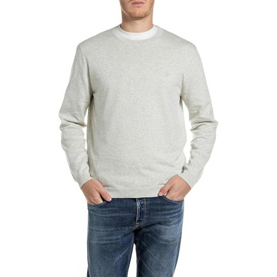 Replay Sweater Crew Neck-Light Beige Melange
