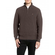 Replay Sweater Short Zip-Brown