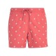 Tommy Hilfiger Monogram Mid Length Swimshorts-Deep Crimson Fruit