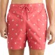 Tommy Hilfiger Monogram Mid Length Swimshorts-Deep Crimson Fruit
