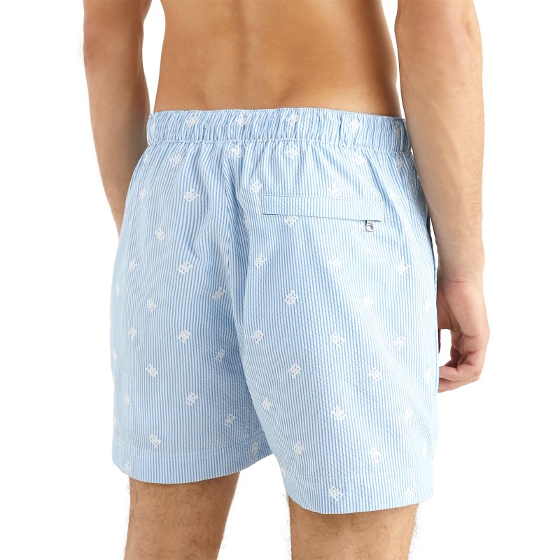 Tommy Hilfiger Monogram Mid Length Swimshorts-Msw Ithaca Shocking Blue