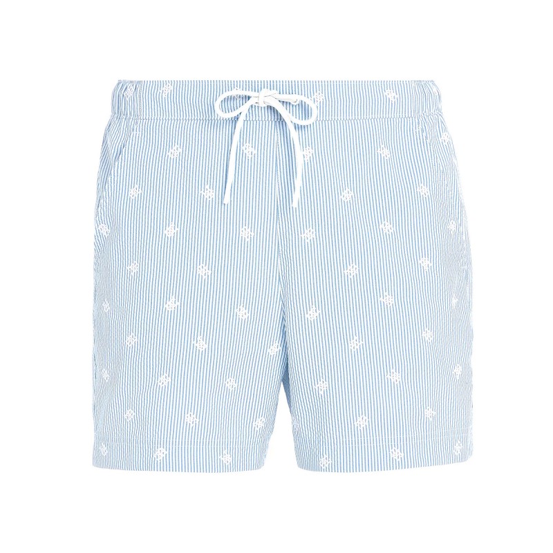 Tommy Hilfiger Monogram Mid Length Swimshorts-Msw Ithaca Shocking Blue