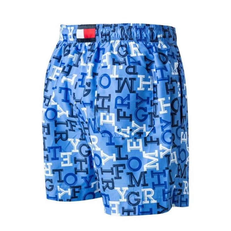 Tommy Hilfiger Medium Drawstring Print Swimshorts-Monotype Spell Out Blue Tommy Hilfiger Medium Drawstring Print Swimshorts-Monotype Spell Out Blue