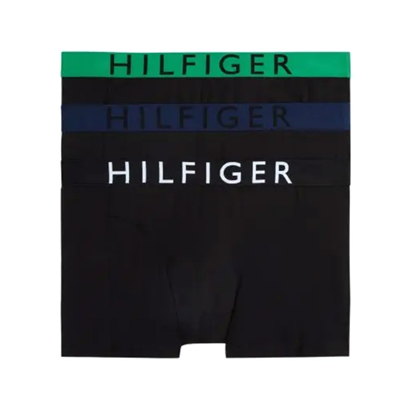 Tommy Hilfiger 3-Pack Trunk Contrast Waistband-Rdnt Grn/Nght Sky/Blk