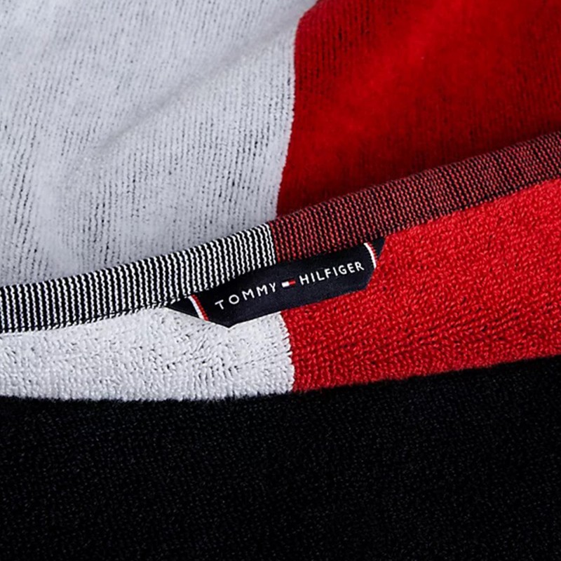 Tommy Hilfiger Towel With Flag Logo Monotype-Desert Sky/White/Red