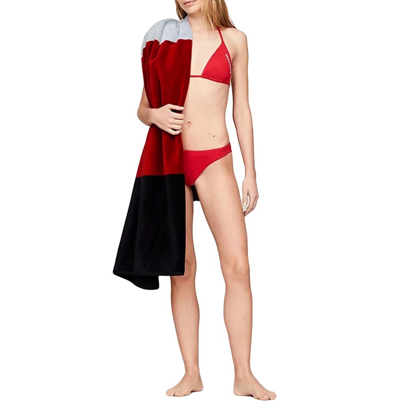 Tommy Hilfiger Towel With Flag Logo Monotype-Desert Sky/White/Red