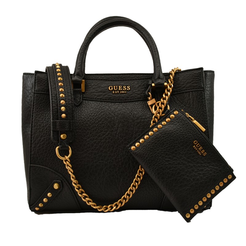 Guess Clelia Studded Handbag-Black