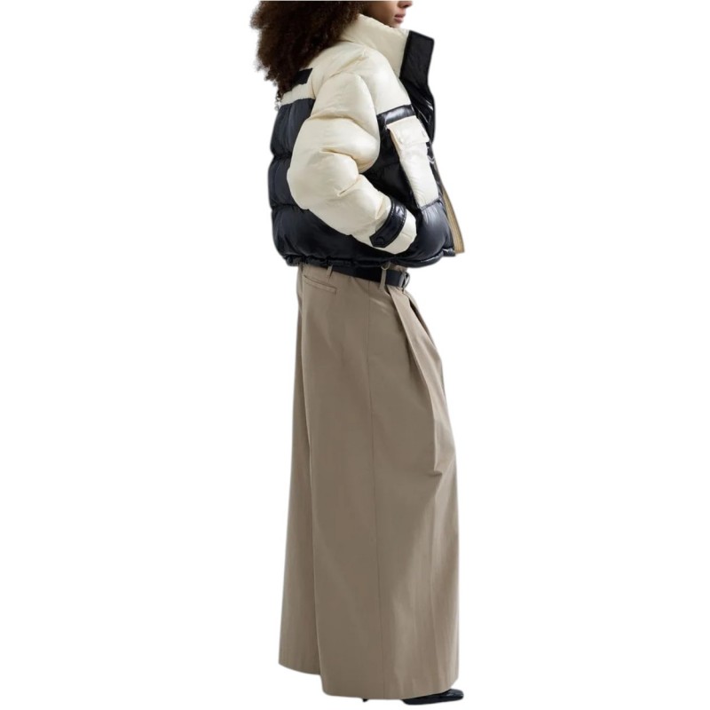 Replay Jacket Padded Cropped Two Tone-Black/Eggnog Replay Jacket Padded Cropped Two Tone-Black/Eggnog