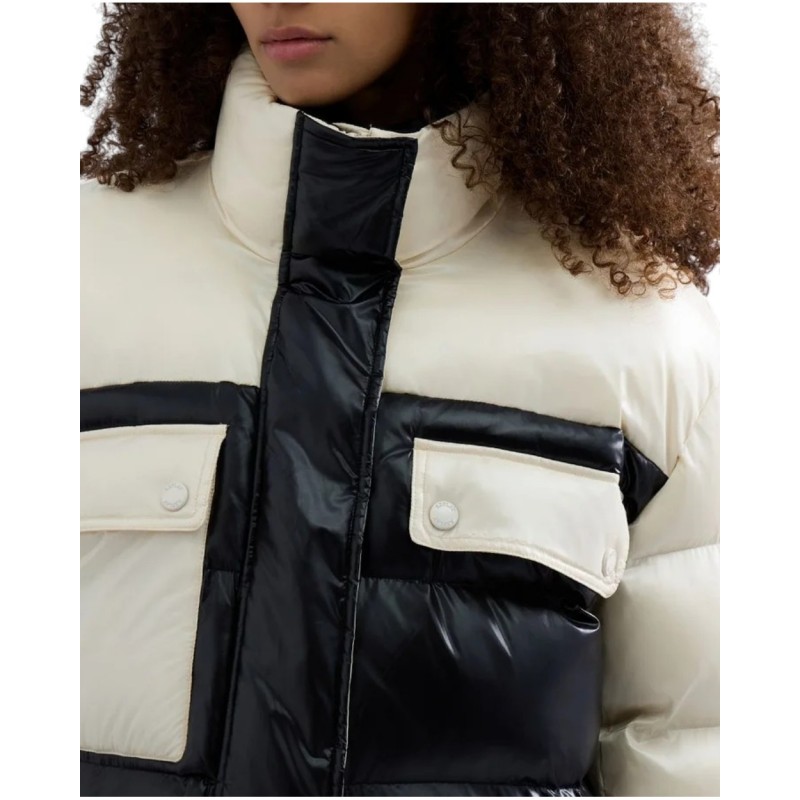 Replay Jacket Padded Cropped Two Tone-Black/Eggnog Replay Jacket Padded Cropped Two Tone-Black/Eggnog