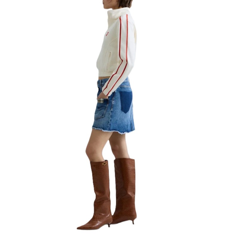 Replay Sweatshirt With Zip Cropped-Eggnog Replay Sweatshirt With Zip Cropped-Eggnog