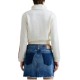 Replay Sweatshirt With Zip Cropped-Eggnog Replay Sweatshirt With Zip Cropped-Eggnog