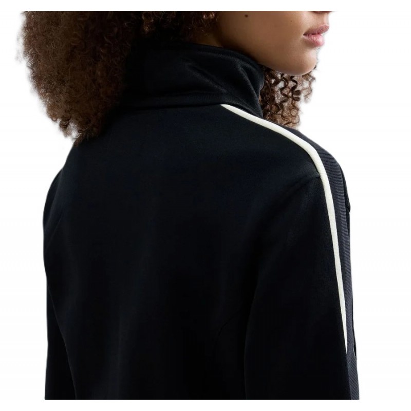 Replay Sweatshirt With Zip Cropped-Black Replay Sweatshirt With Zip Cropped-Black