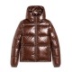 Replay Jacket Padded In Pearl Finish-Brown Replay Jacket Padded In Pearl Finish-Brown