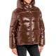 Replay Jacket Padded In Pearl Finish-Brown Replay Jacket Padded In Pearl Finish-Brown