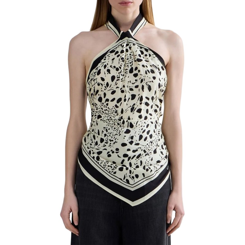 Replay Top Bandanna Print-Butter/Black