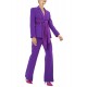 MyT Long Crepe Trousers-Purple