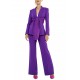 MyT Long Crepe Trousers-Purple
