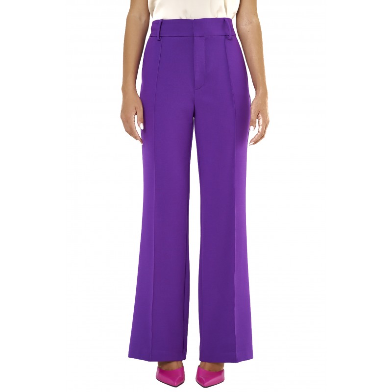 MyT Long Crepe Trousers-Purple
