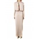MyT Long Dress Wtih Zip Sleeves-Champagne