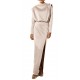 MyT Long Dress Wtih Zip Sleeves-Champagne