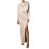 MyT Long Dress Wtih Zip Sleeves-Champagne