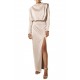 MyT Long Dress Wtih Zip Sleeves-Champagne