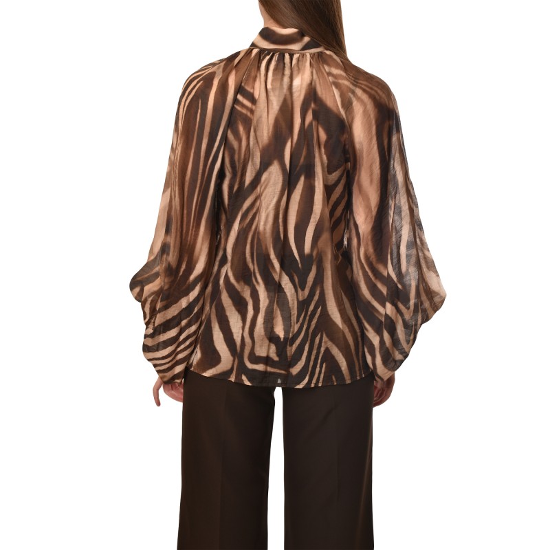Motel Shirt With Bow Tie And Gold Bracelet-Animal Print