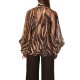 Motel Shirt With Bow Tie And Gold Bracelet-Animal Print