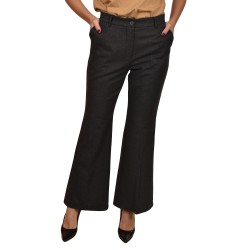 Milla Straight Fit With Flared Garments Trousers-Anthracite