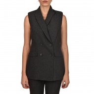Milla Double Breasted Vest-Anthracite