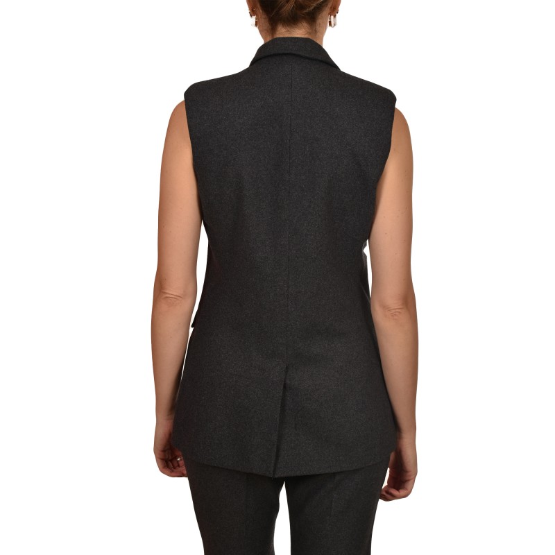 Milla Double Breasted Vest-Anthracite