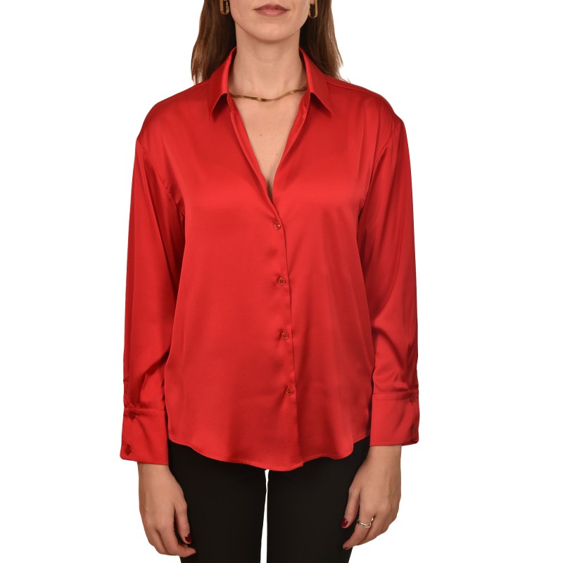 MyT Basic Satin Shirt-Red MyT Basic Satin Shirt-Red