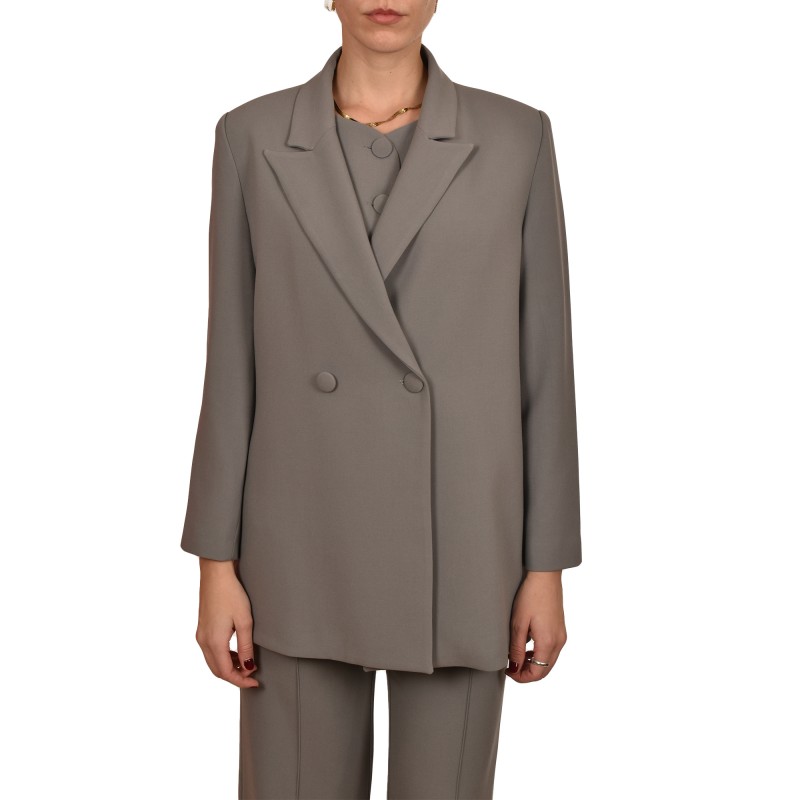 MyT Double Breasted Blazer-Grey