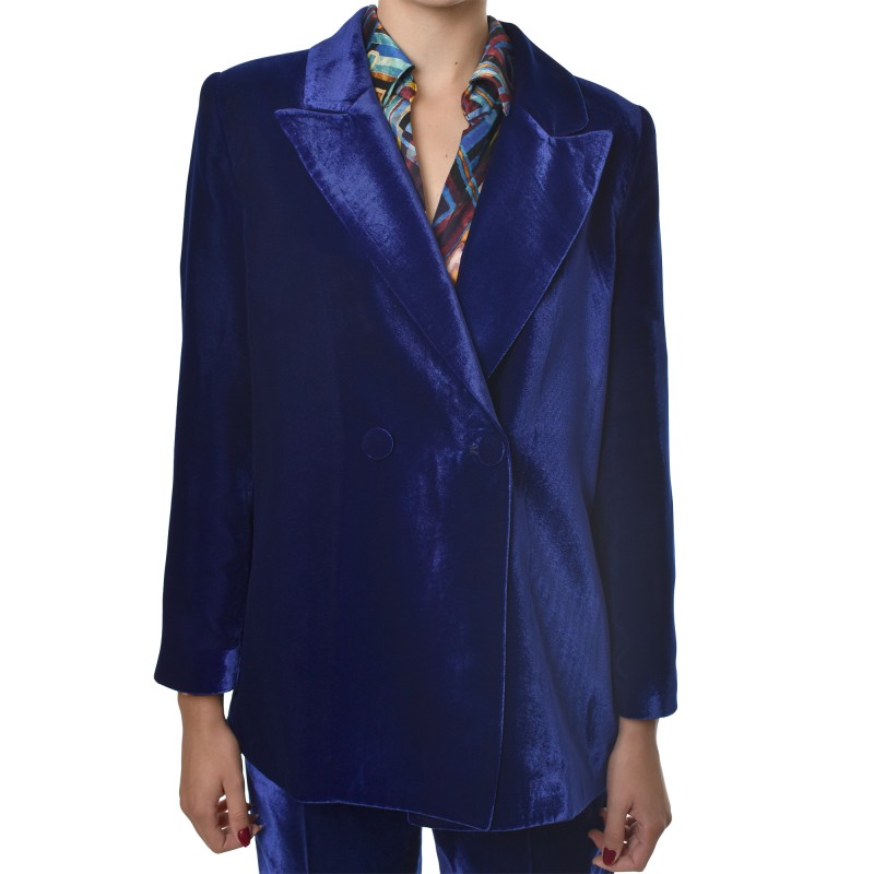 MyT Velvet Classy Blazer-Ink