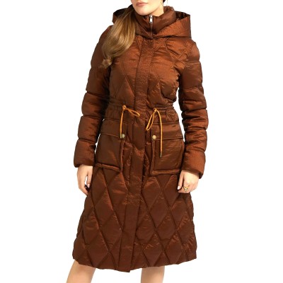 Guess Quilted Long Puffer-Orange