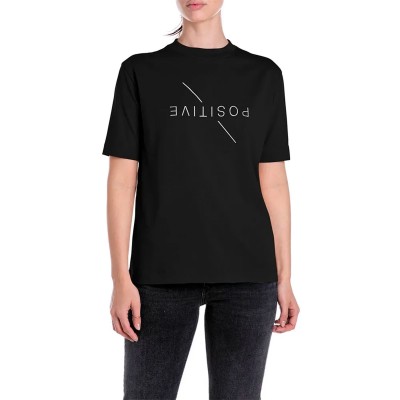 Replay T-Shirt With Lettering-Black