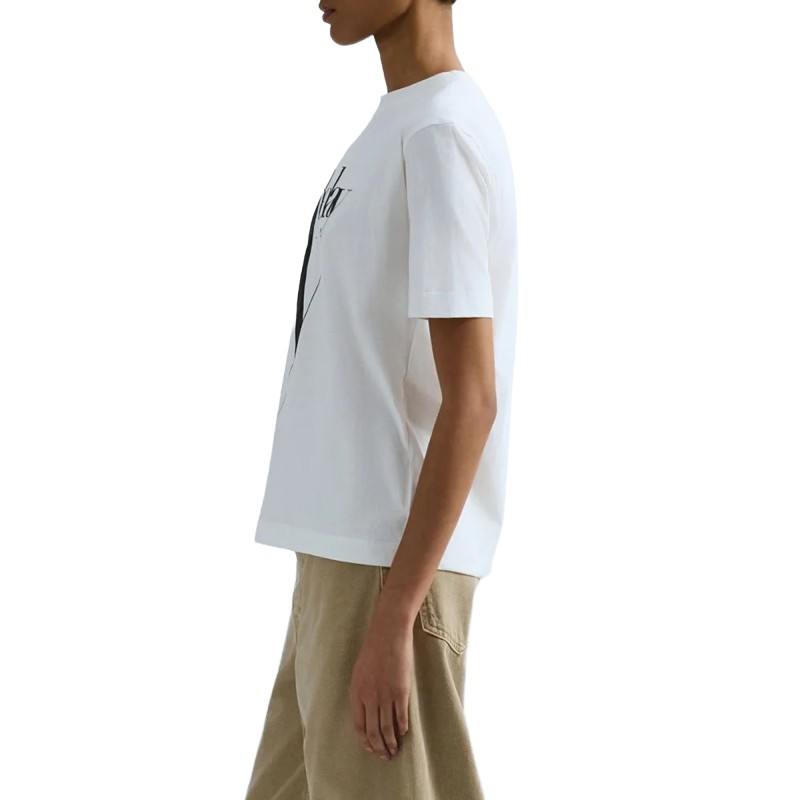 Replay T-Shirt With Maxi Print-Natural White
