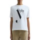 Replay T-Shirt With Maxi Print-Natural White