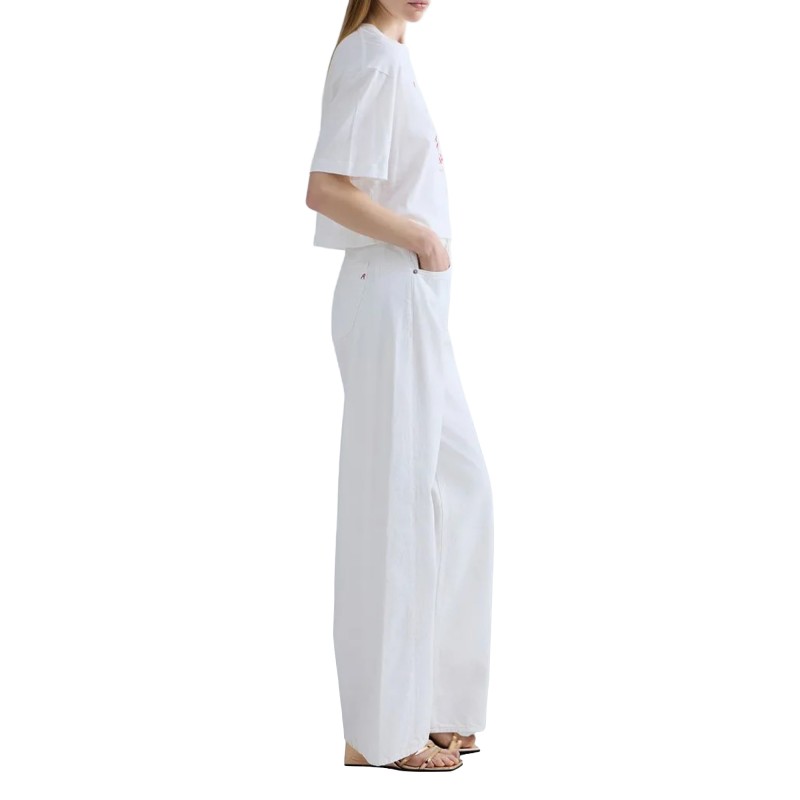 Replay T-Shirt Cropped With Lettering-White