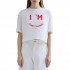 Replay T-Shirt Cropped With Lettering-White