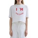 Replay T-Shirt Cropped With Lettering-White