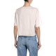 Replay T-Shirt Cropped With Lettering-Beige