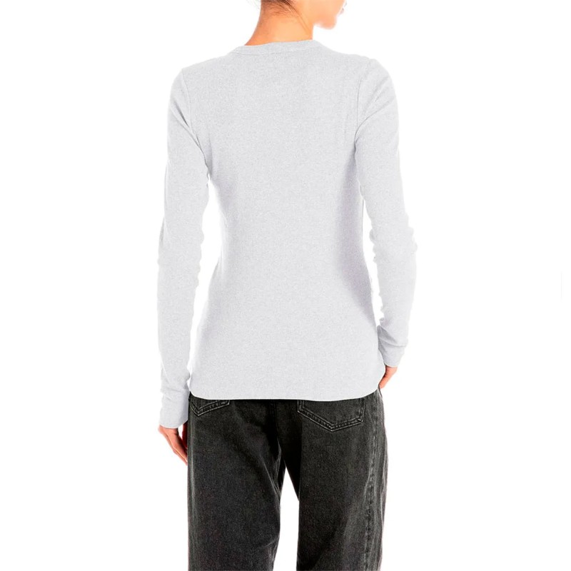 Replay T-Shirt Long Sleeve Rib-Natural White Replay T-Shirt Long Sleeve Rib-Natural White