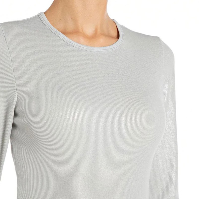 Replay T-Shirt Shiny Effect Long Sleeved-Ice Replay T-Shirt Shiny Effect Long Sleeved-Ice