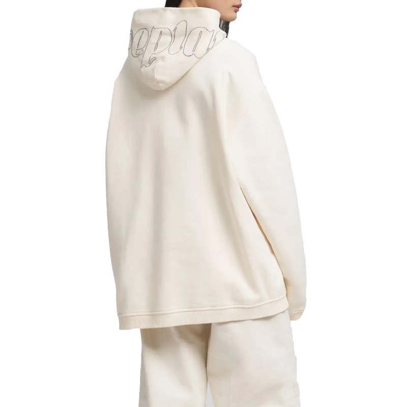 Replay Hoody With Embroidery-Winter White Replay Hoody With Embroidery-Winter White