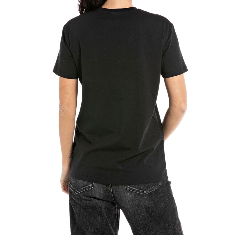 Replay Cherie Lurex Logo T-Shirt-Black Replay Cherie Lurex Logo T-Shirt-Black
