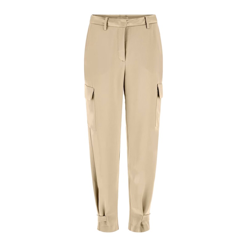 Guess Satin Cargo Pant-Beige Guess Satin Cargo Pant-Beige