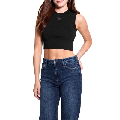 Guess Tank Top Alexia Small Sparkle Triangle-Black