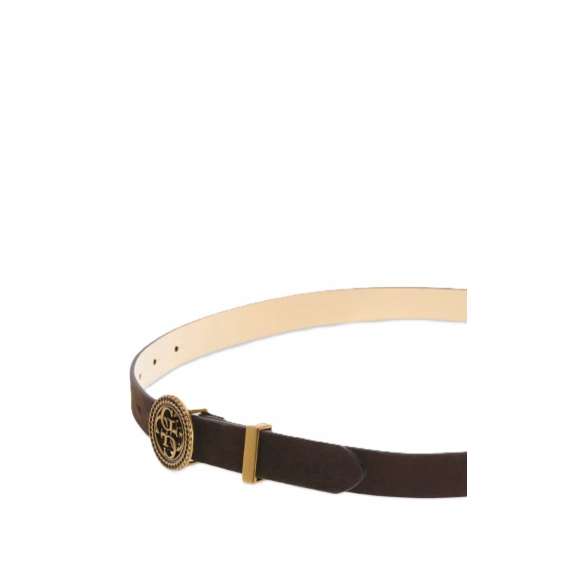 Guess Belt Buckle 4G Leather-Brown